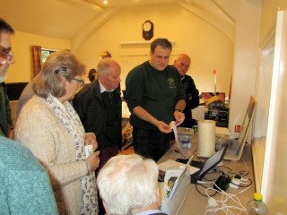 Paul with his new transfer design and cutting equipment